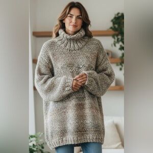 Beautiful Lands End Chunky Turtleneck Sweater size L